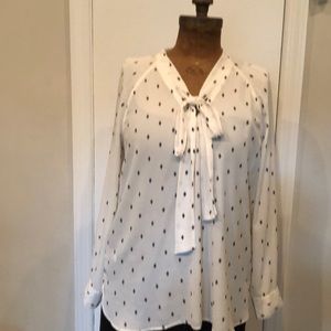 Blouse w/ long tie attached